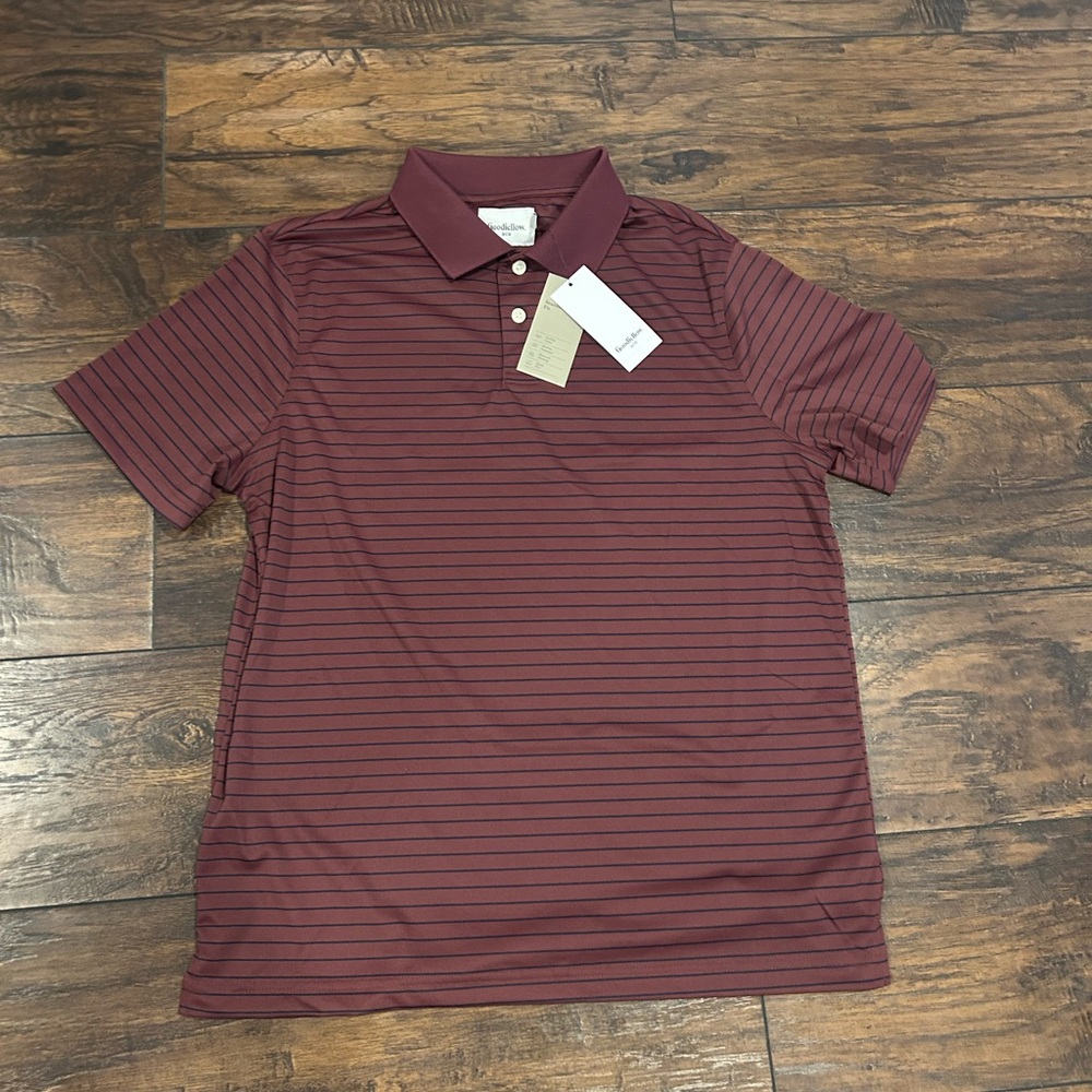 Goodfellow & Co Maroon Striped Polo Shirt
